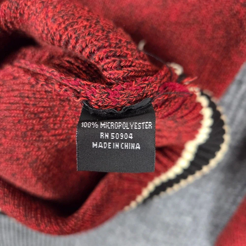 PRONTI‎ Collection By Phita Men's 3XL Red Half Zip Mock Neck Sweater Textured